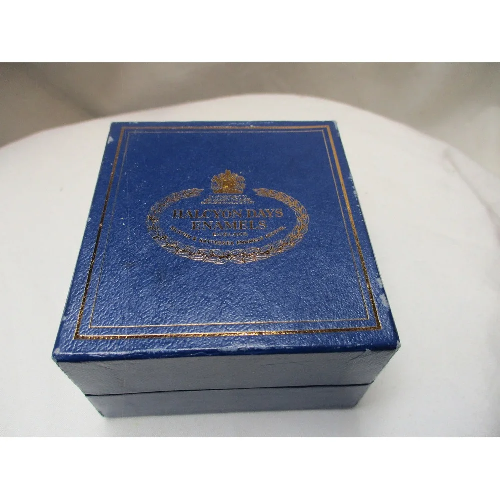 Enamel Box Halcyon Days‎ pin cushion Snuff Pill Jewelry sewing kits sew